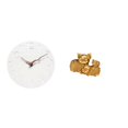 thumbnail image 1 of Reloj de pared decorativo con figura de cerdito de la , colección de estatuas de resina y fibra de madera. Ideal como regalo de inauguración de, 1 of 8