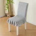 thumbnail image 4 of Eespoir Thickened Quilted Chair Covers, Full Coverage Stool Cover Set, For Dining Chairs, Kitchen Seats, Decorative Protection, Washable Fabric, Easy Fit(Silver), 4 of 6