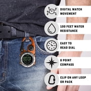 Dakota Backpacker Clip Watch – Lightweight Tactical Nylon Carabiner Strap for Outdoor Activities, Black
