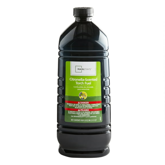 Mainstays Citronella-Scented Torch Fuel, 100 oz Easy Pour Bottle, for Patio, Garden, and Backyard Torches & Tabletop Use