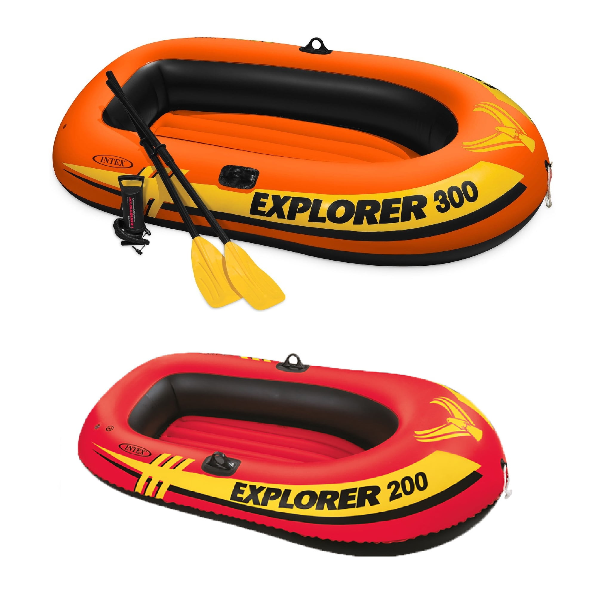 Intex Explorer 200 Inflatable 2 Person Capacity Pool & Lake Fishing Raft Boat 