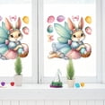 thumbnail image 7 of YingYouFu Easter Bunny Window Clings White PVC Static Window Stickers Rabbit Butterfly Flower Grass Decals Removable Reusable Window Decor for Easter Spring Home Party Glass Door Window Decoration, 7 of 7