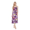 thumbnail image 1 of Robe Maxi à Imprimé Floral Hawaïen pour Femmes, Coucher de Soleil Violet, 1 of 5