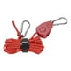 thumbnail image 3 of Gancho de Cuerda de Polea de Trinquete con Mosquetón, Tensor Seguro para Polea, Tienda de Campaña para Exteriores, Cuerdas para Tienda de Campaña a Pr Rojo, 3 of 8