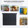thumbnail image 2 of Stainless Galvanized Steel Outdoor Bin Shed, Stores 2 Trash Cans Securely, Weather-Resistant Metal Garbage Storage for Garden, Yard, Lawn, Black Finish, 2 of 8