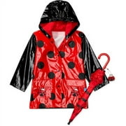 Little Girls' Ladybug Coat and Umbrella Rain Set