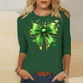 thumbnail image 2 of FDGIU ‌‌‌‌‌‌‌Women's St. Patrick's Day Graphic Tee - Short Sleeve Crew Neck Comfort Fit Shamrock Print, 2 of 5