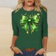 thumbnail image 1 of Xuyuer St. Patrick's Day Womens 3/4 Sleeve Crew Neck Spring T-Shirts Merry and Bright Casual Pullover Graphic Tee Tops Cute Tunic Tops Basic Tees Blouses Business Work Tee Top, 1 of 5