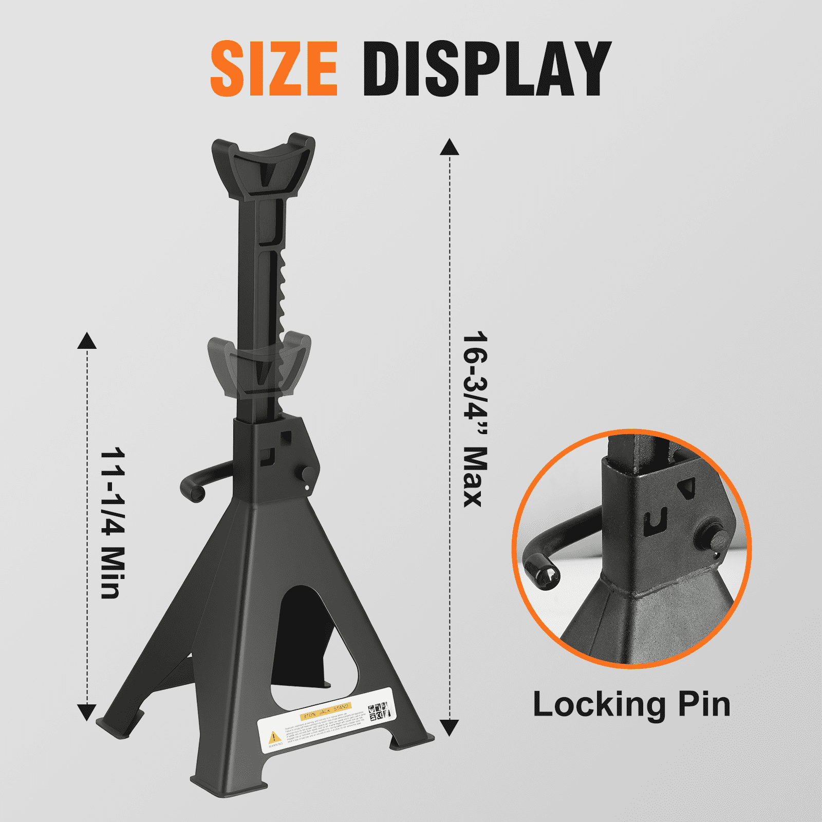 SIGLIN Heavy Duty Steel Jack Stand 3 Ton (6600 lb) With Double Locking and Large Foot Base, 2 Pack