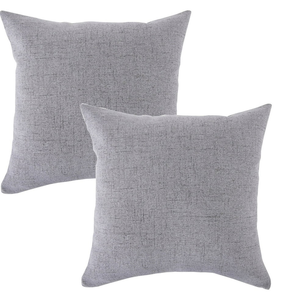 Linen Pillow Covers 20 x 20 Inch Sets of 2 Decorative Square Throw