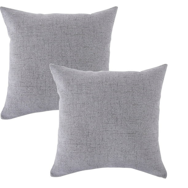 Linen Pillow Covers 20 x 20 Inch Sets of 2 Decorative Square Throw