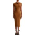thumbnail image 1 of Gupgi Robe T-Shirt pour Femme Décontractée d'Été une Pièce Couleur Unie à Manches Courtes Coupe Ajustée Basique Midi, 1 of 9