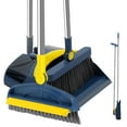 thumbnail image 3 of Broom and Dustpan Set with Shower Cleaning Brush Portable Broom Dustpan Combo with Comb Teeth Upright Standing Floor Brush and Dustpan 180° Rotating Broom Dustpan with Broom Clip for Hom, 3 of 11