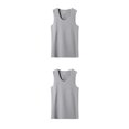 thumbnail image 2 of Sonducket Camiseta térmica de capa Base de invierno para correr, chaleco cálido para ejercicio, ropa interior sin mangas de diseño Simple de Blanco Gris O-cuello 2Conjunto, 2 of 6