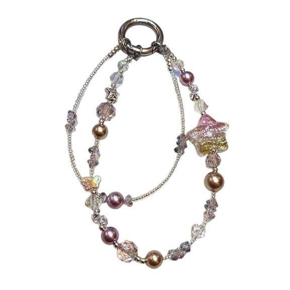 Eye Catching Chain Plastic Beaded Cellphone Lanyard For Women Girls Telephone Strap Jewelry Drop-resistant