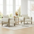thumbnail image 4 of CHITA Upholstered Accent Arm Chair with Wooden Frame, Linen Fabric&Grey Wood, 4 of 13