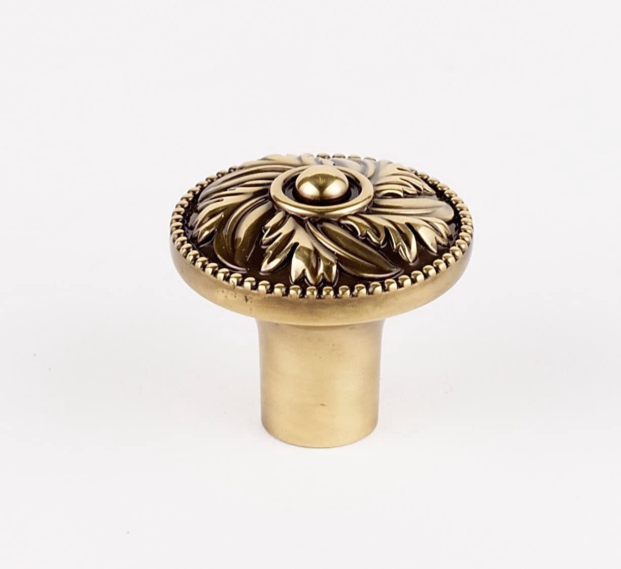 Alno A235-14-PB/NL Hickory 1-1/4" Decorative Embossed Mushroom Solid Brass Cabinet Knob /
