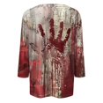 thumbnail image 5 of Knosfe I'M Fine T Shirt Women 2024 Trendy Funny Halloween Blood Horror Clothes Long Sleeve Shirts Hot Pink XL, 5 of 5
