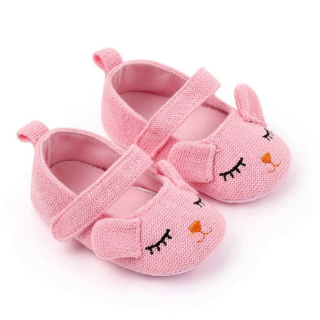 Awevudst Baby Girl Cartoon Flats Infant Cloth Walker Crib Shoes for Party