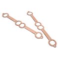 thumbnail image 4 of 2Pcs Exhaust Manifold Gasket Set Oval Port Copper Plating for Small Block Engine 327 305 350 383, 4 of 9