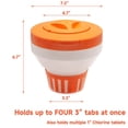 thumbnail image 5 of WWD POOL Floating Pool Chlorine Dispenser Tablets Fits 3" Chemical Tabs Orange, 5 of 6
