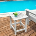thumbnail image 4 of Costway Patio 15" End Side Coffee Table Square Wooden Slat Garden Deck White, 4 of 10