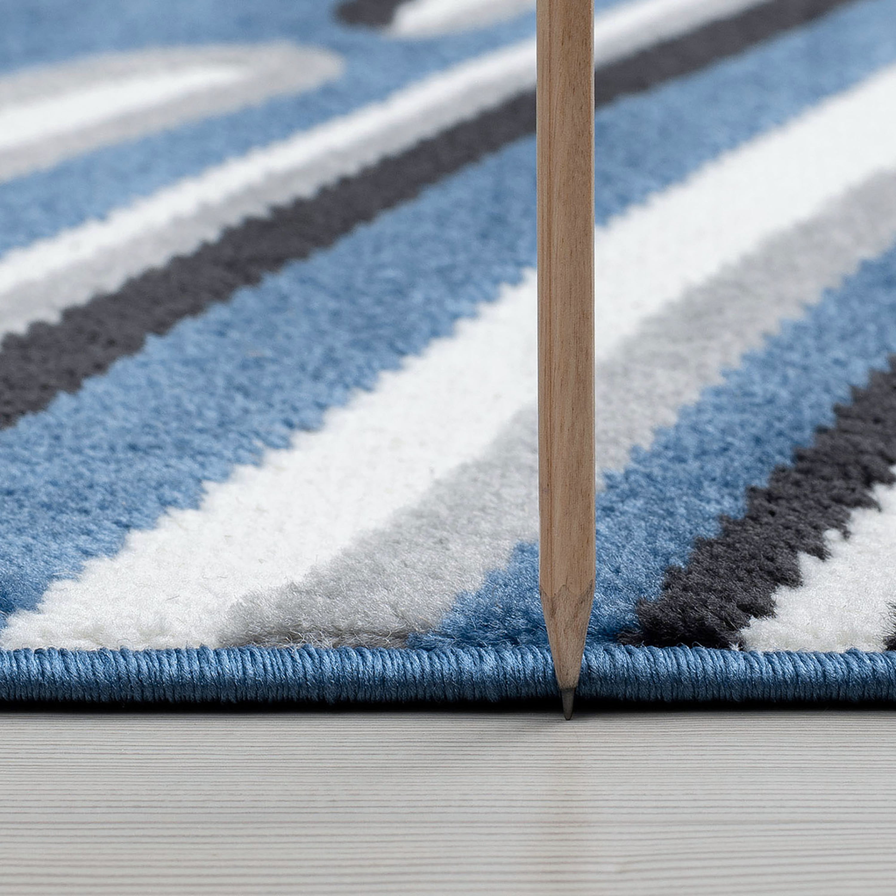 Contemporary 2x3 Area Rug (2' x 3') Abstract Blue, Charcoal Indoor Scatter Easy to Clean