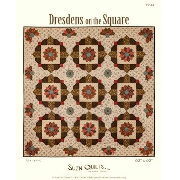 Dresdens on the Square Quilt Pattern by Suzn Quilts