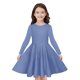 thumbnail image 1 of Odeerbi Niñas Manga Larga A-Vestido de Manga Larga Para Niñas Vestido Acampanado de Primavera Vestido Elástico de Colores Sólidos Vestido de Patinadora Twirly Vestido de Recital Escolar, 1 of 9