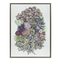 Kate and Laurel Sylvie Colony 2 Framed Canvas Wall Art by F2Images, 28x38 Gray, Floral Art for Wall