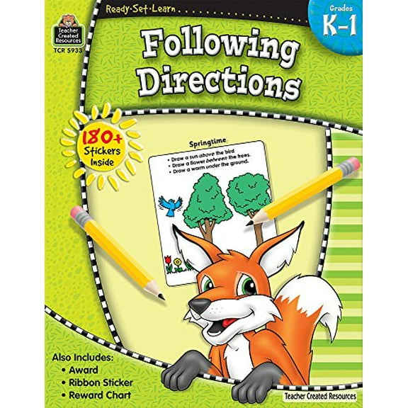 Pre-Owned Following Directions, Kindergarten - 1st Grade (Ready Set Learn) Paperback