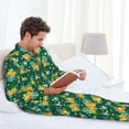 thumbnail image 6 of Salouo Tropical Fruit Print Button-Front Long Sleeve Pajama Set for Men, Soft 2Pjs Men's Long Sleeve Sleepwear-XX-Large, 6 of 7