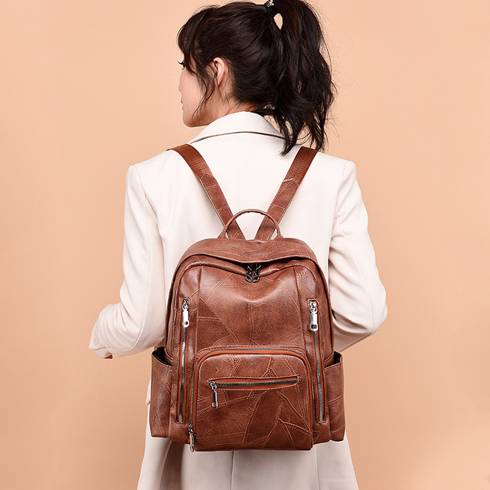 Leather Backpack Purse for Women Fashion Ladies Designer Large Backpack Travel Bag - image 2 of 6