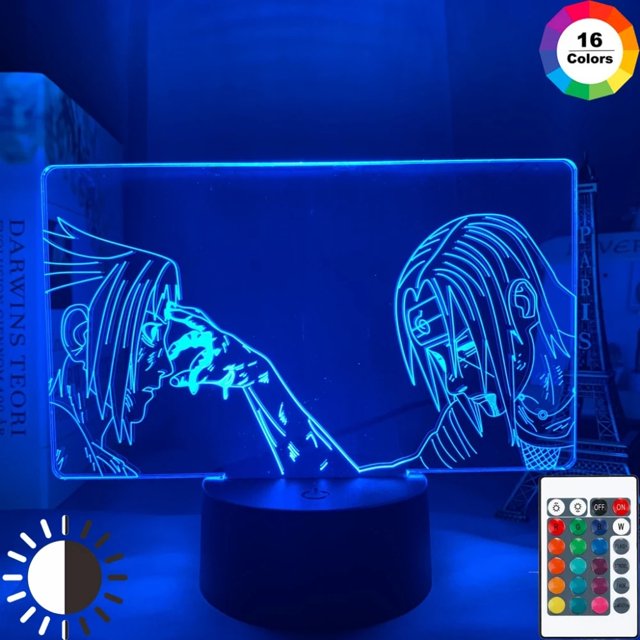 3D LED Night Light Anime Naruto Hatake Kakashi Kids Bedroom Decor Night Lamp Xmas Gift7 color no remote Gao Jinjia LED