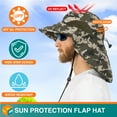 thumbnail image 3 of SUN CUBE Wide Brim Sun Hat with Neck Flap, Fishing Hiking for Men Women Safari, Neck Cover for Outdoor Sun Protection UPF50+ | Camo Green, 3 of 9