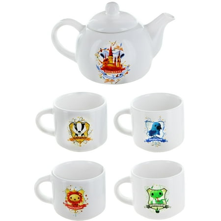 Harry Potter Hogwarts Mini Teapot and 4 House Mini Mugs