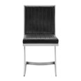 thumbnail image 4 of Leatherette Dining Chair with Cantilever Base, Set of 2, Black- Saltoro Sherpi, 4 of 5