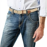 XKDOUS 4 Pcs Mens Stretch Belts, Mens Braided Woven Belt, Golf Belts Elastic Belt, Woven Casual Belt for Women Jeans Pants Dresses