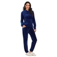 thumbnail image 4 of DODOING Women's Athletic Clothing Sets Velvet Tracksuit Sweatshirts Sweatpants Tracksuits 2Pcs Hoodie and Sweatpants Solid Jogging Suits, 4 of 7