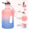 thumbnail image 3 of GEDUX 64oz Half Gallon Motivational Water Bottle with 2 Lids (Chug and Straw), BPA Free Sports Drink Water Jug with Time Marker for Camping Sports Workouts and Outdoor Activity, 3 of 7