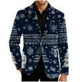thumbnail image 4 of Lcziwo Christmas Coat for Men Corduroy Holiday Party Printed Blazers 3 Button Casual Business Sport Coat Single Breasted Lapel Jackets 2025 Navy,XXL, 4 of 7