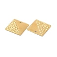 thumbnail image 3 of Ion Plating(IP) 304 Stainless Steel Pendants Square Charm Real 18K Gold Plated 22x22x1mm Hole: 1.6mm, 3 of 3