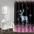 thumbnail image 2 of Marble Deer Shower Curtain,Pink Star Butterfly Bath Curtain,Tie Dye Deer Silhouette Printed Black Waterproof Shower Curtain,Modern Minimalist Bathroom Decor 72" W x 72" H, 2 of 6
