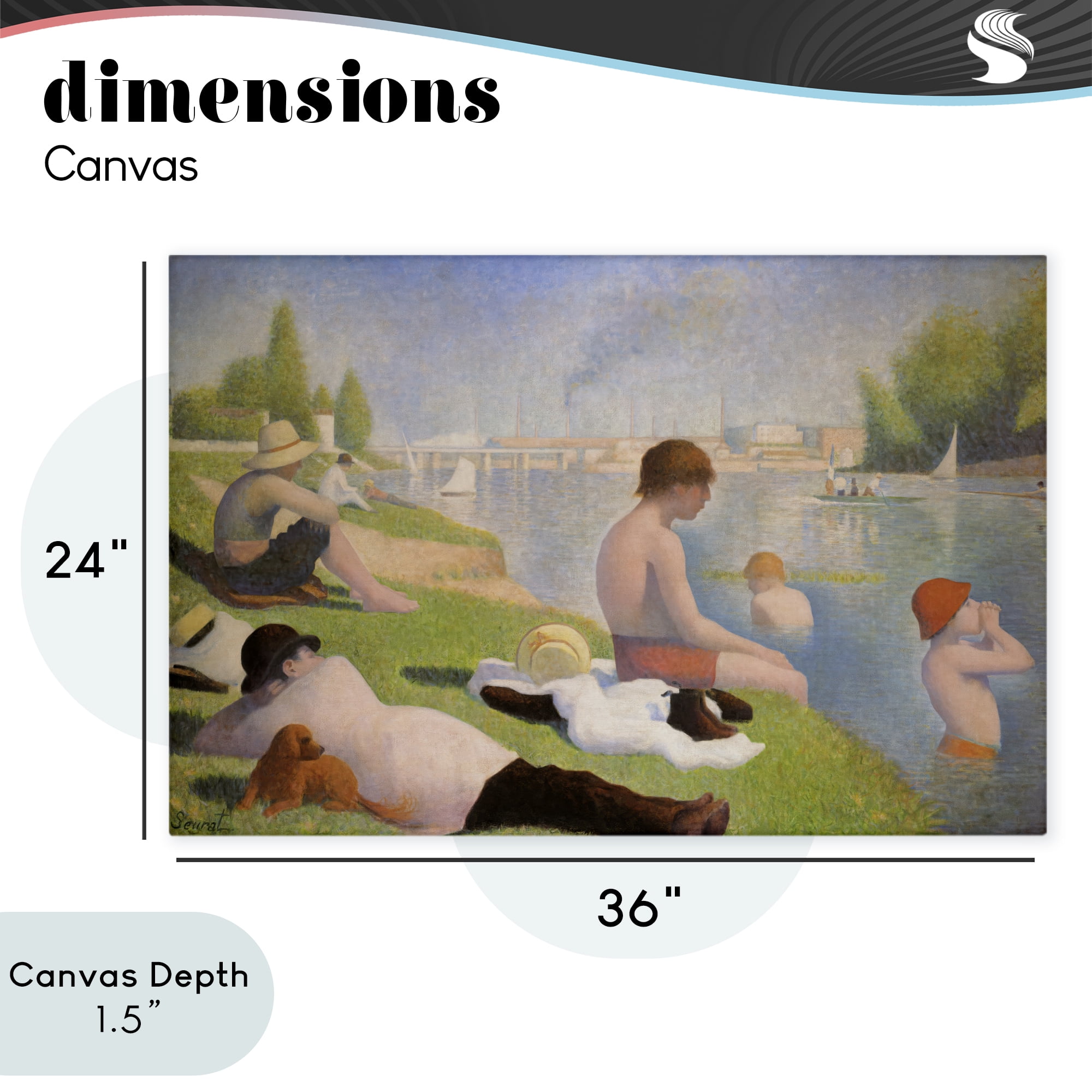 Stupell Industries Afternoon Bathers Georges Seurat Canvas Wall Art, design by Georges Seurat