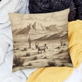 thumbnail image 2 of Western Decorative Throw Pillow Case , Wild West Landscape Illustration Mountains Desert Plants Cowboys on Horses, Cushion Cover for Couch Living Room Car, Beige Black, 2 of 5