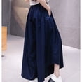 thumbnail image 6 of up to 60% off Gifts wycnly Womens Drawstring Trousers Fashion Loose Irregular Wide Leg High Waist Long Pants Casual Solid Pocket Pants with Drawstring Blue Free Size, 6 of 7