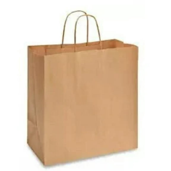 Kraft Shopping Bags - 13" x 7" x 13" (Pack of 10)