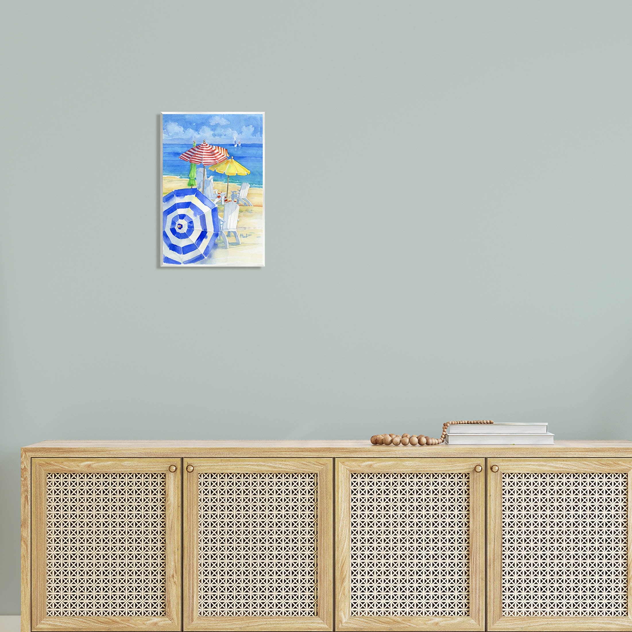 Stupell Industries Summer Beach Coast Ocean Waves Painting Unframed Art Print Wall Art, Design by Paul Brent