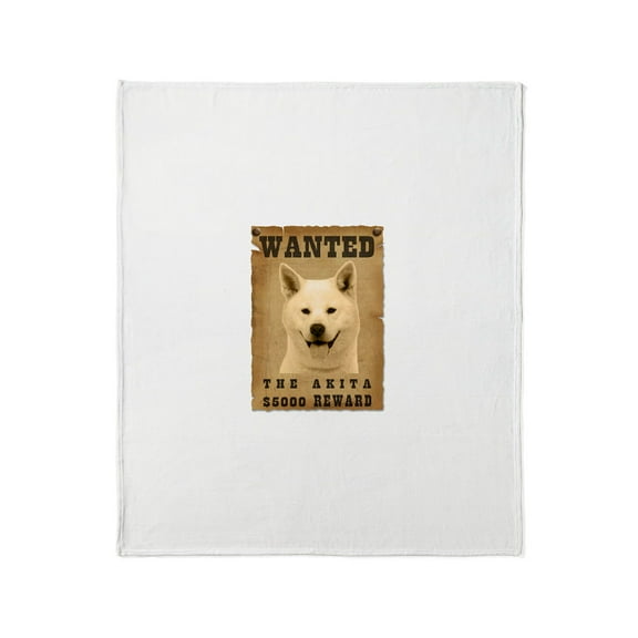 CafePress - Wanted Akita Throw Blanket - Soft Fleece Throw Blanket, 50"x60" Stadium Blanket