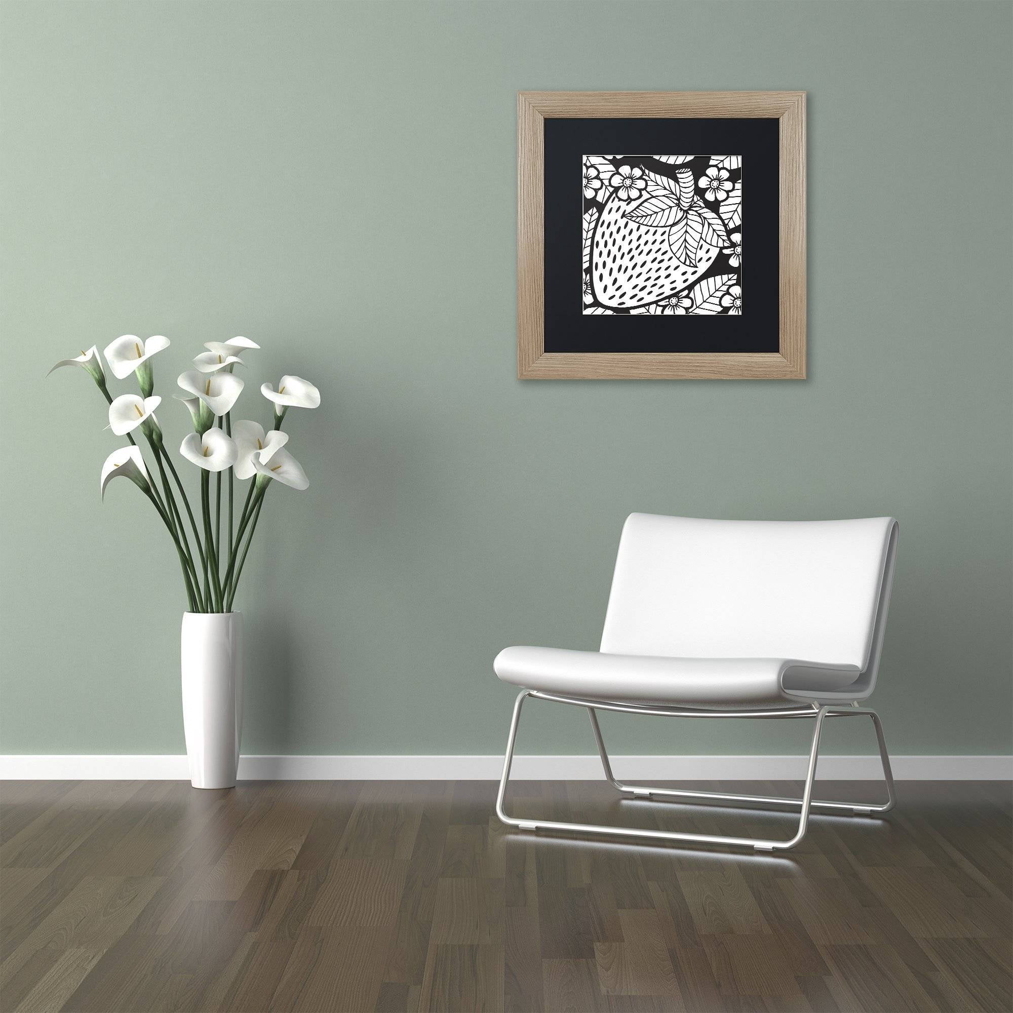 Trademark Fine Art "Strawberry" Canvas Art by Hello Angel, Black Matte, Birch Frame